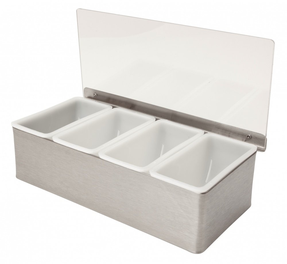 Stainless Steel Condiment Dispenser - 4 US Pint Capacity - Commercial Grade Cocktail Bar Equipment for Restaurants, Cafes & Home Bars