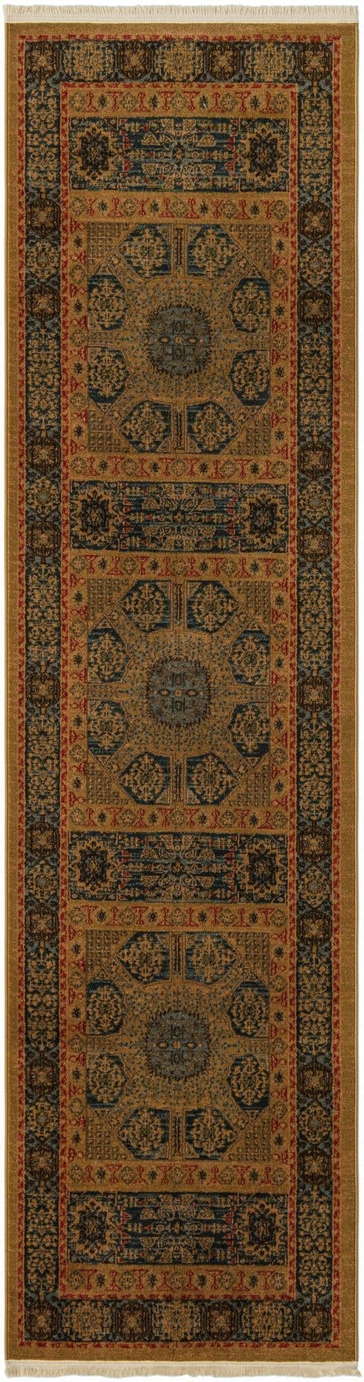 Amina Collection 10' Blue Flatweave Runner Rug - Soft Durable Hallway & Entryway Carpet for Home Decor | Perfect for High Traffic Areas, Living Rooms & Bedrooms