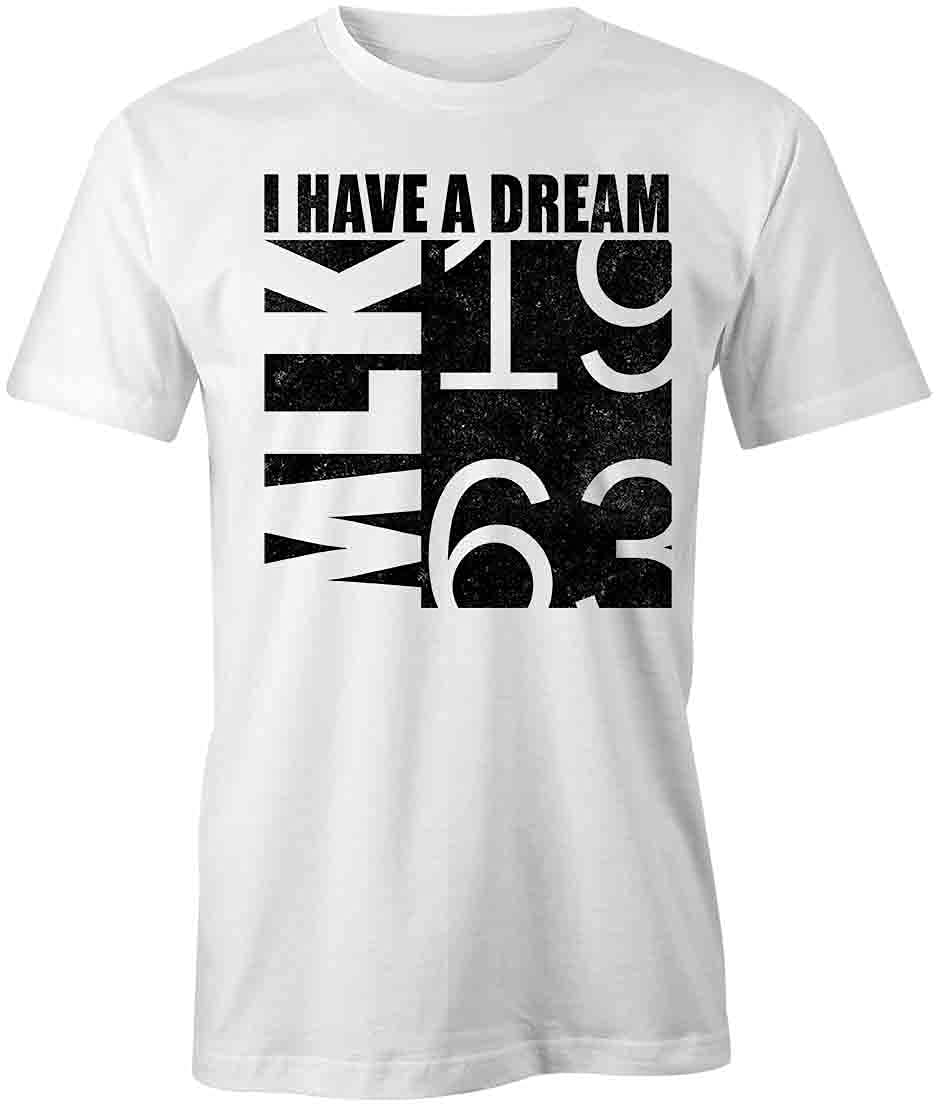 Martin Luther King Jr. 'I Have A Dream' Inspirational Graphic T-Shirt - White Cotton Printed Tee for Men & Women | Casual Wear, Civil Rights Events, Black History Month