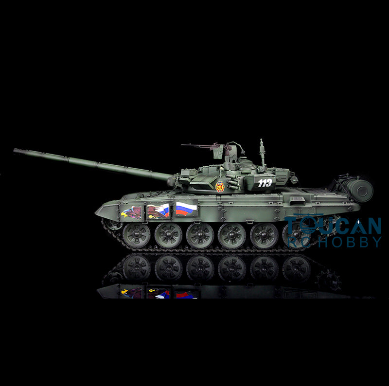 2.4GHz Henglong 1:16 Scale Russian T90 RTR RC Tank - 7.0 Plastic Version with 340 Turret, Radio Controller & Speaker | Perfect for Military Enthusiasts, Collectors & Outdoor RC Battles