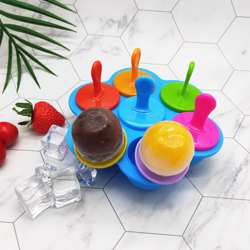 7-Cell Silicone Mini Ice Cube Mold - Reusable Ice Cream Ball & Lolly Maker for DIY Frozen Treats, Yogurt, Baby Food - Perfect for Parties, Summer Snacks & Home Dessert Making