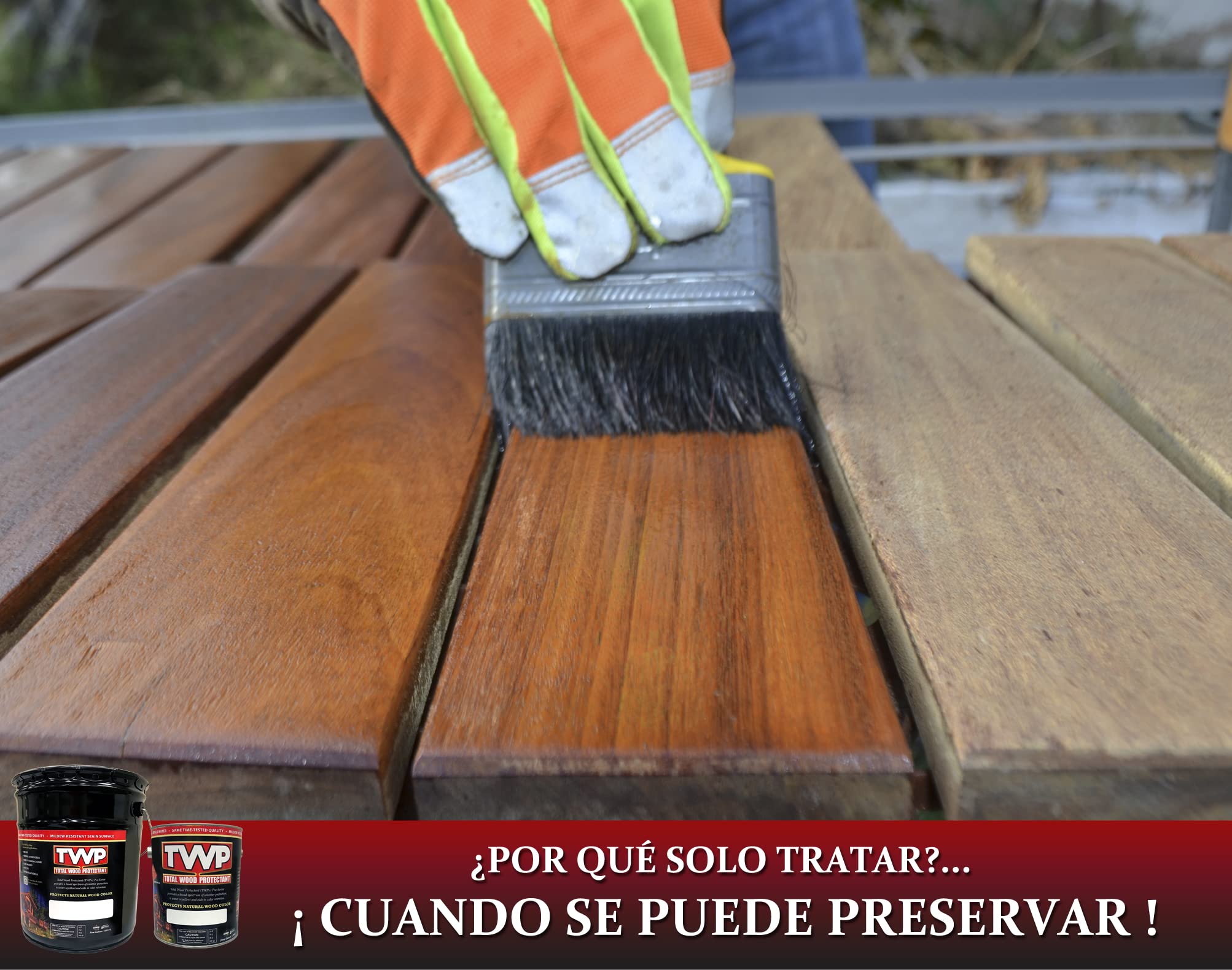 AMTECO INC TWP-100-5 5 Gallon Clear Extension Oil Stain - Premium Wood Finish for Decks, Fences & Outdoor Furniture - Waterproof & UV Resistant Protection