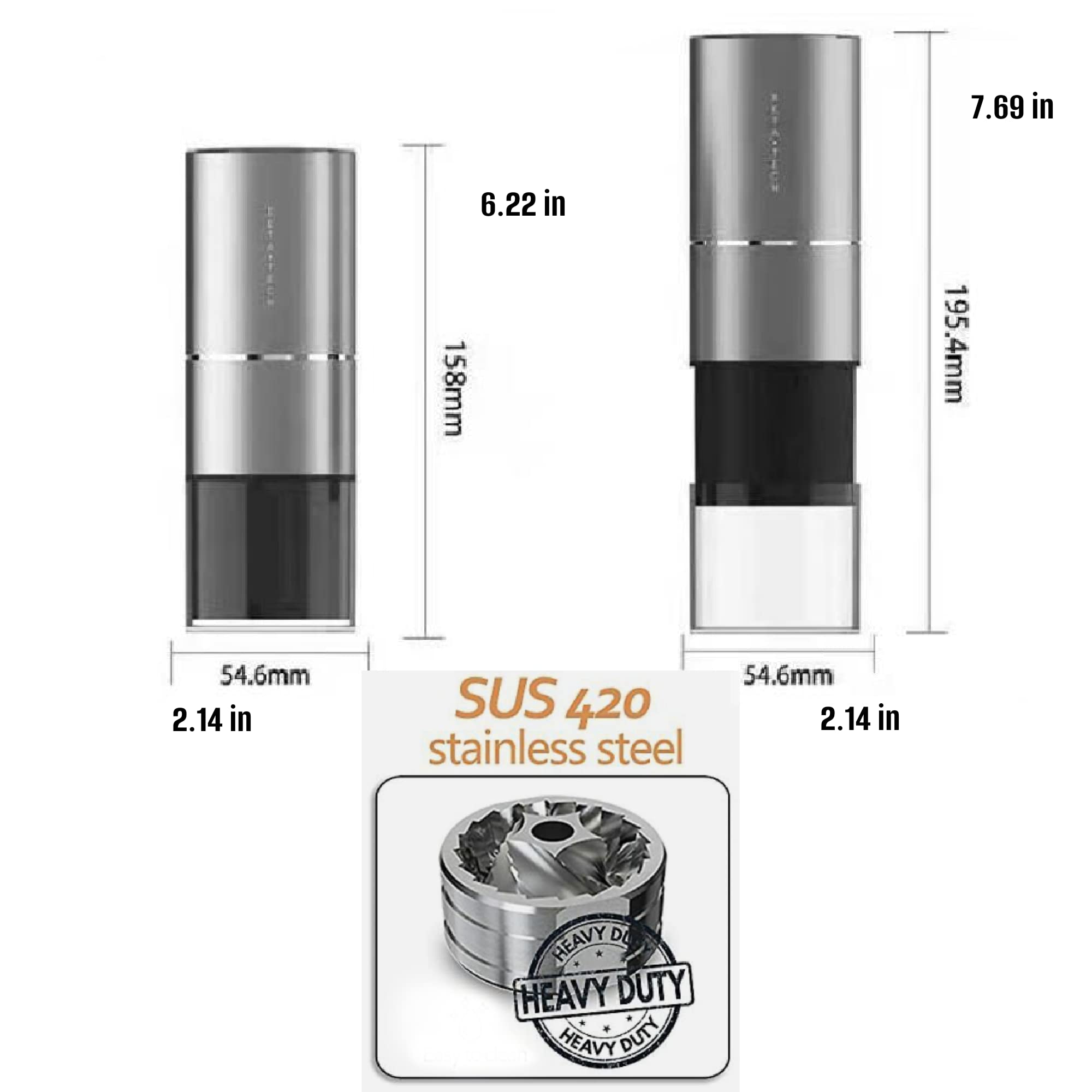 Premium Electric Burr Coffee Grinder - Adjustable Grind Settings, Portable Stainless Steel Conical Burr Mill for Coffee Beans & Spices | USB Rechargeable | Perfect for Home, Office & Travel Brewing