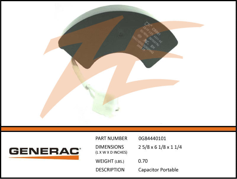Generac 0G84440101 Portable Capacitor - Replacement Part for Generac Generators | Home Backup Power, Emergency Use, RV & Outdoor Power Solutions