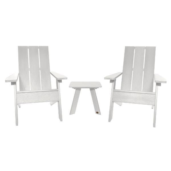 Adirondack 2 Barcelona Modern Chairs with 1 Side Table - Contemporary Outdoor Patio Furniture Set for Garden, Poolside & Backyard Relaxation