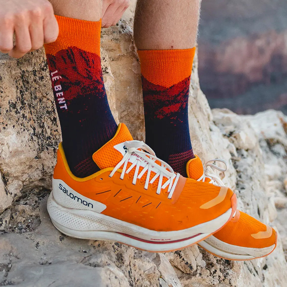 Le Bent Mickey Graglia Pro Series Zero Cushion Trail 3/4 Crew Socks - Iris Color - Moisture Wicking & Breathable for Hiking, Running & Outdoor Activities