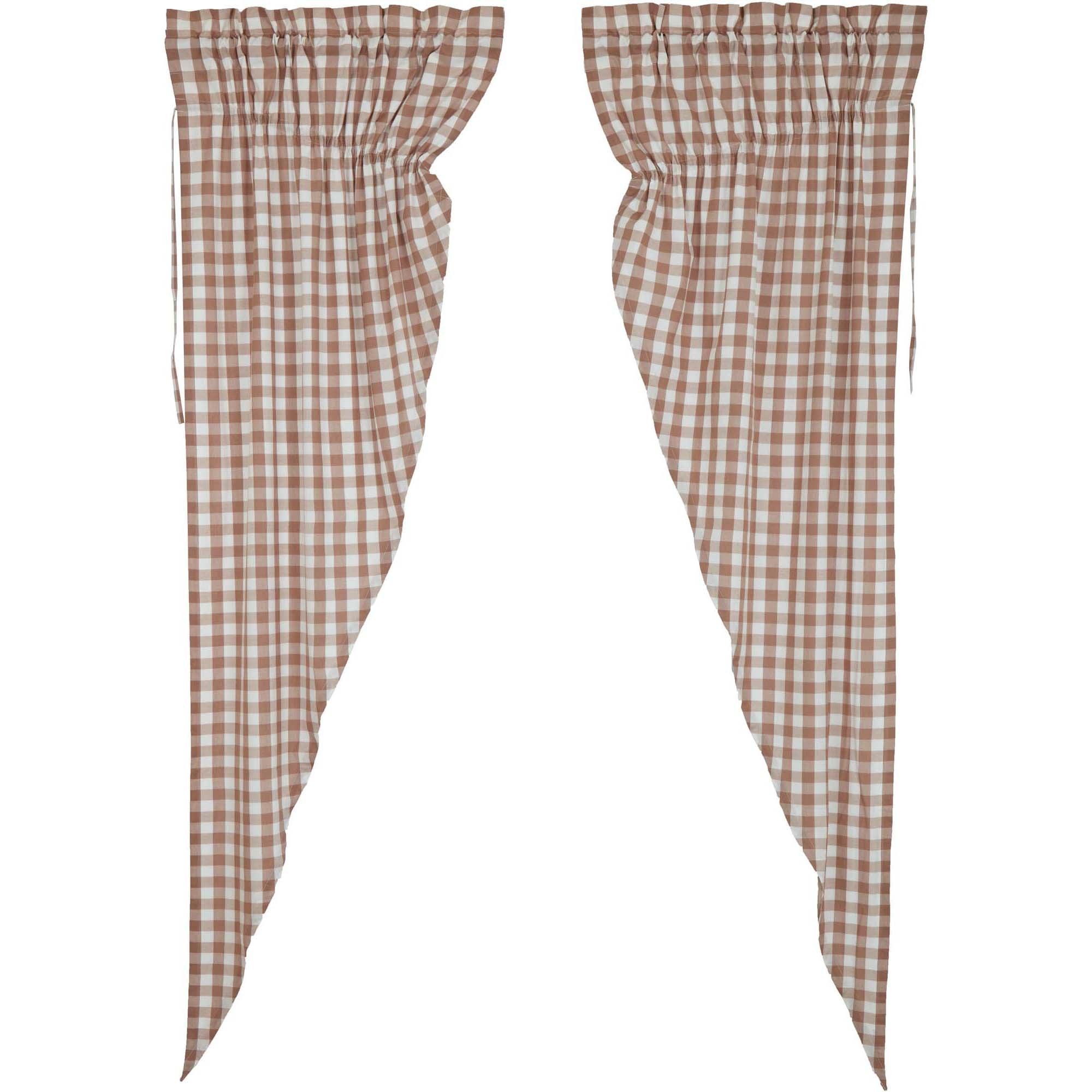 Annie Buffalo Portabella Check Prairie Long Panel Set of 2 - 84x36x18 Inch Window Curtains for Living Room & Bedroom - VHC Brands