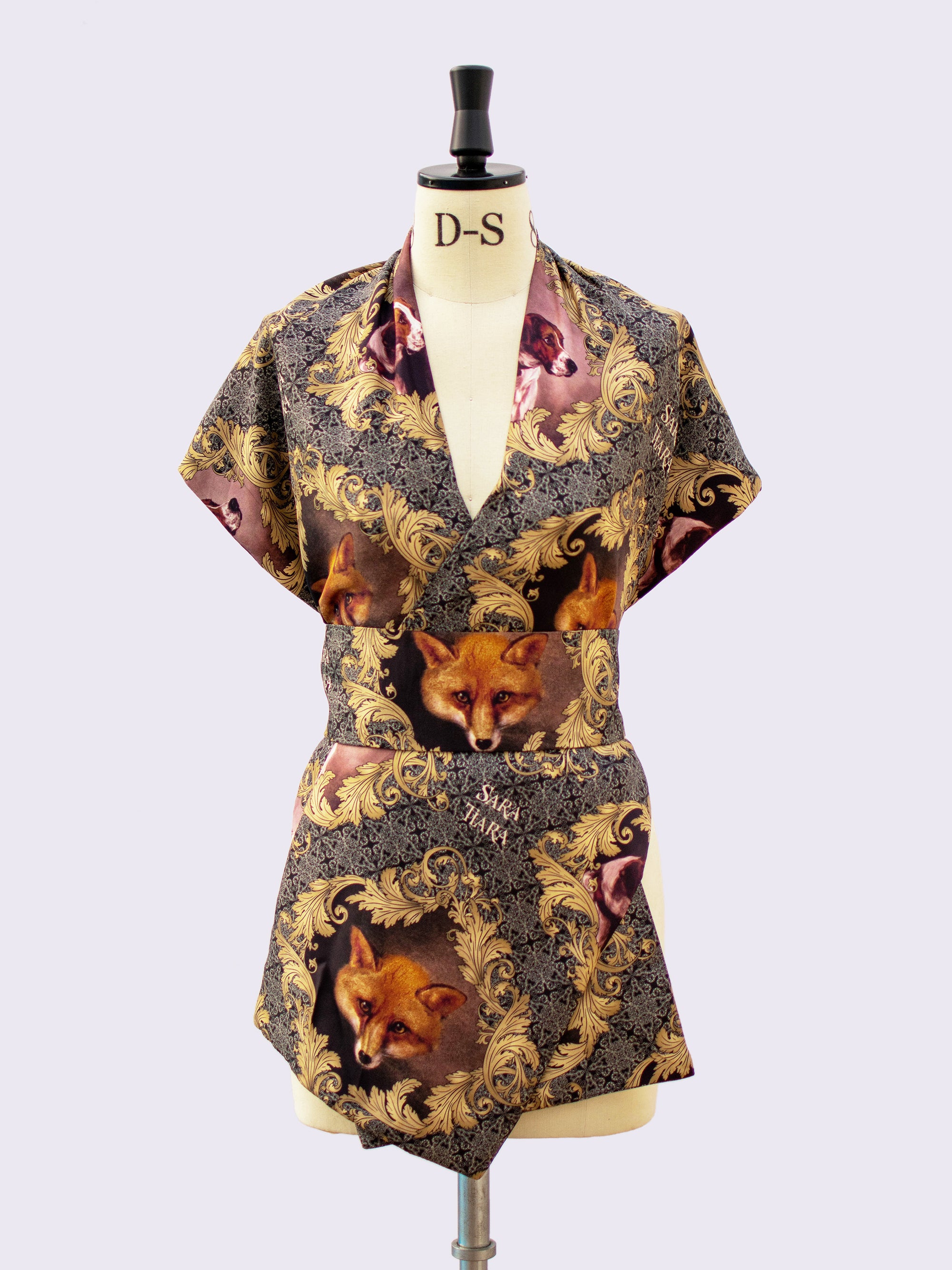 Luxury Silk Maxi Scarf with Fox Print - Elegant Fashion Accessory for Women | Perfect for Parties, Weddings & Everyday Style