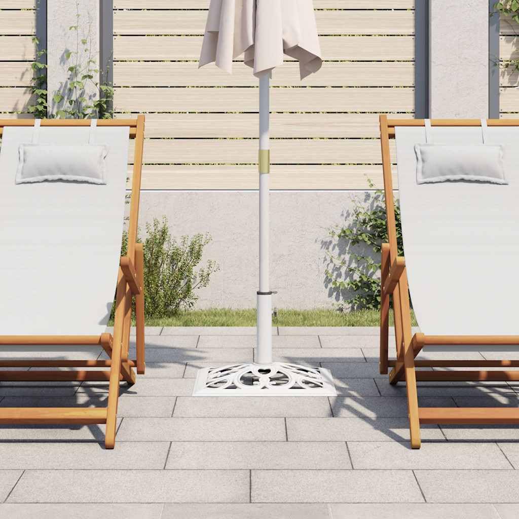 Heavy Duty 26.5 lbs Cast Iron Umbrella Base - 19.3 Inch White Outdoor Patio Stand for Market Umbrellas, Perfect for Garden, Deck, Poolside and Backyard Use