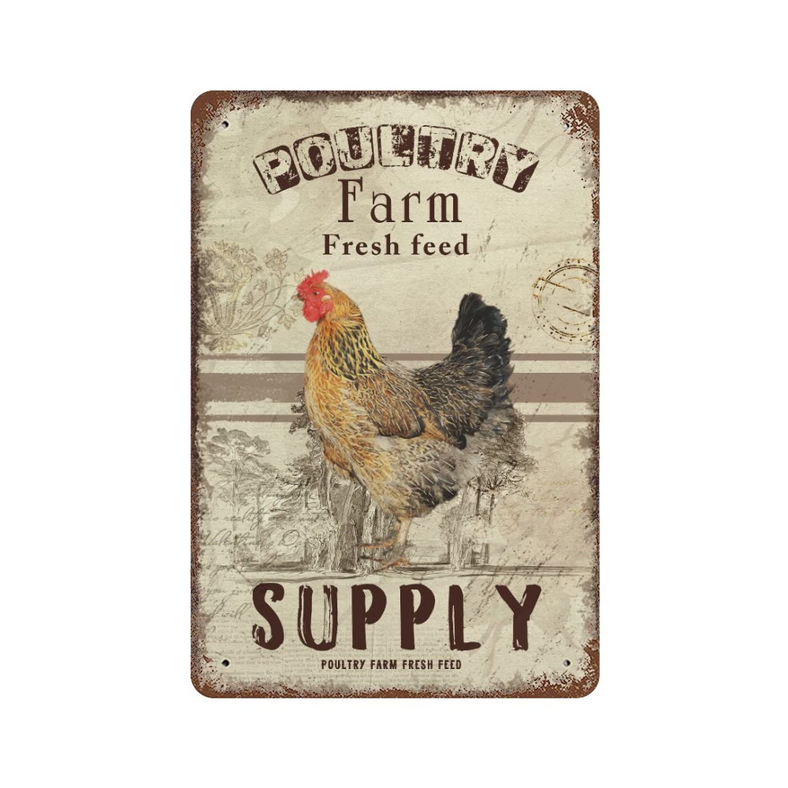 Funny Chicken Coop Metal Sign - 8x12 Inch Vintage Rooster Decor for Poultry Farm, Man Cave, Garage & Kitchen - Rustic Wall Art for Home, Bar & Farmhouse Decor