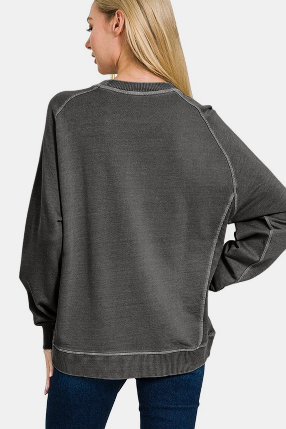 Premium Full Size Pigment Dyed French Terry Sweatshirt for Men & Women | Soft Cotton Blend Pullover | Casual Loungewear & Athleisure Wear