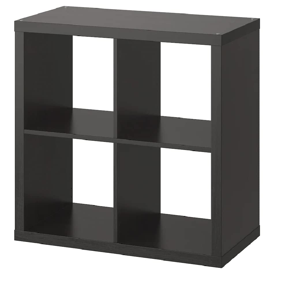 IKEA Kallax 4-Shelf Storage Unit, Black-Brown - Perfect for Living Room, Bedroom, or Home Office Organization