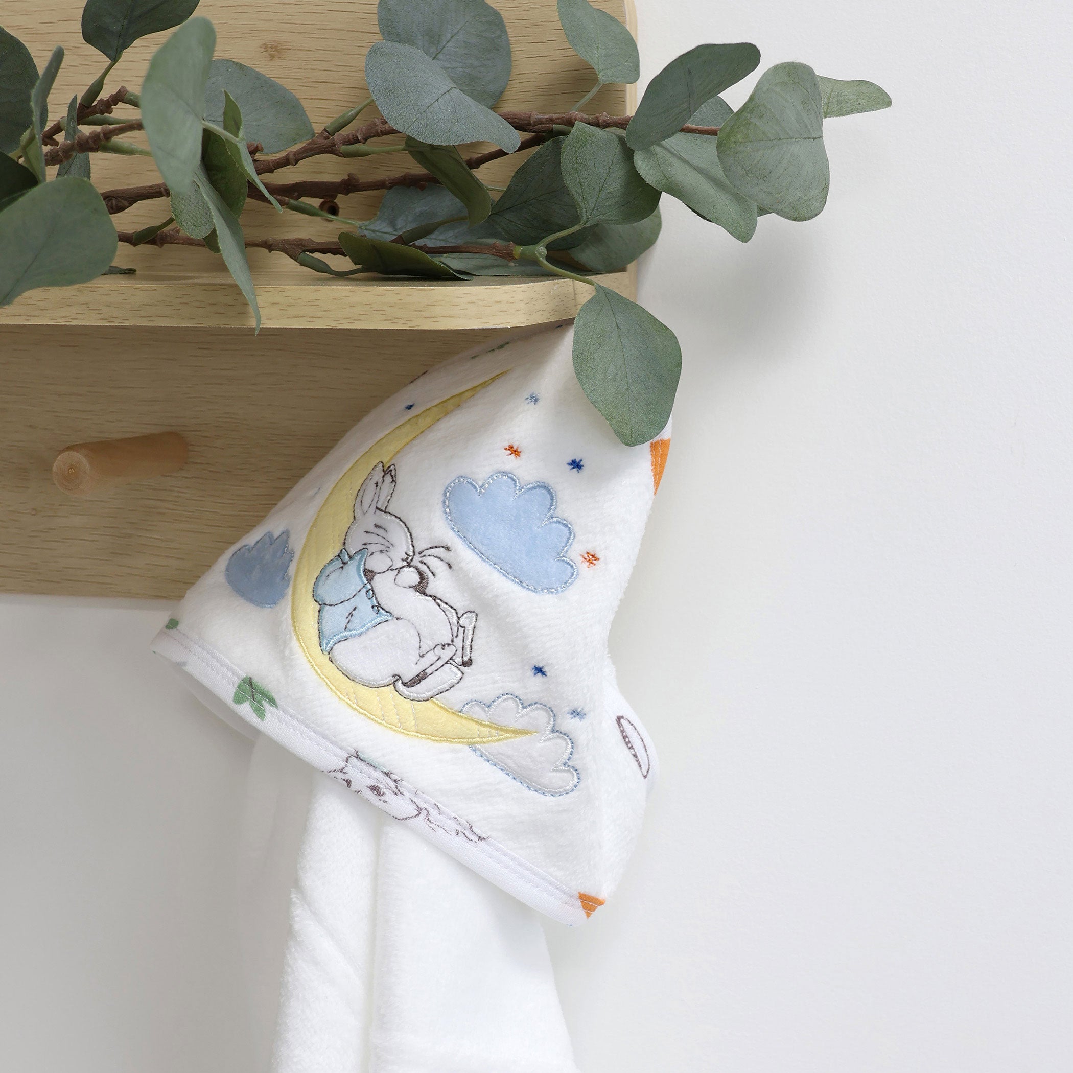 Peter Rabbit 'New Adventure' Hooded Towel - Soft Baby Bath Towel with Hood, Blue - Perfect for Newborns, Toddlers & Kids After Bath, Swimming or Beach Time