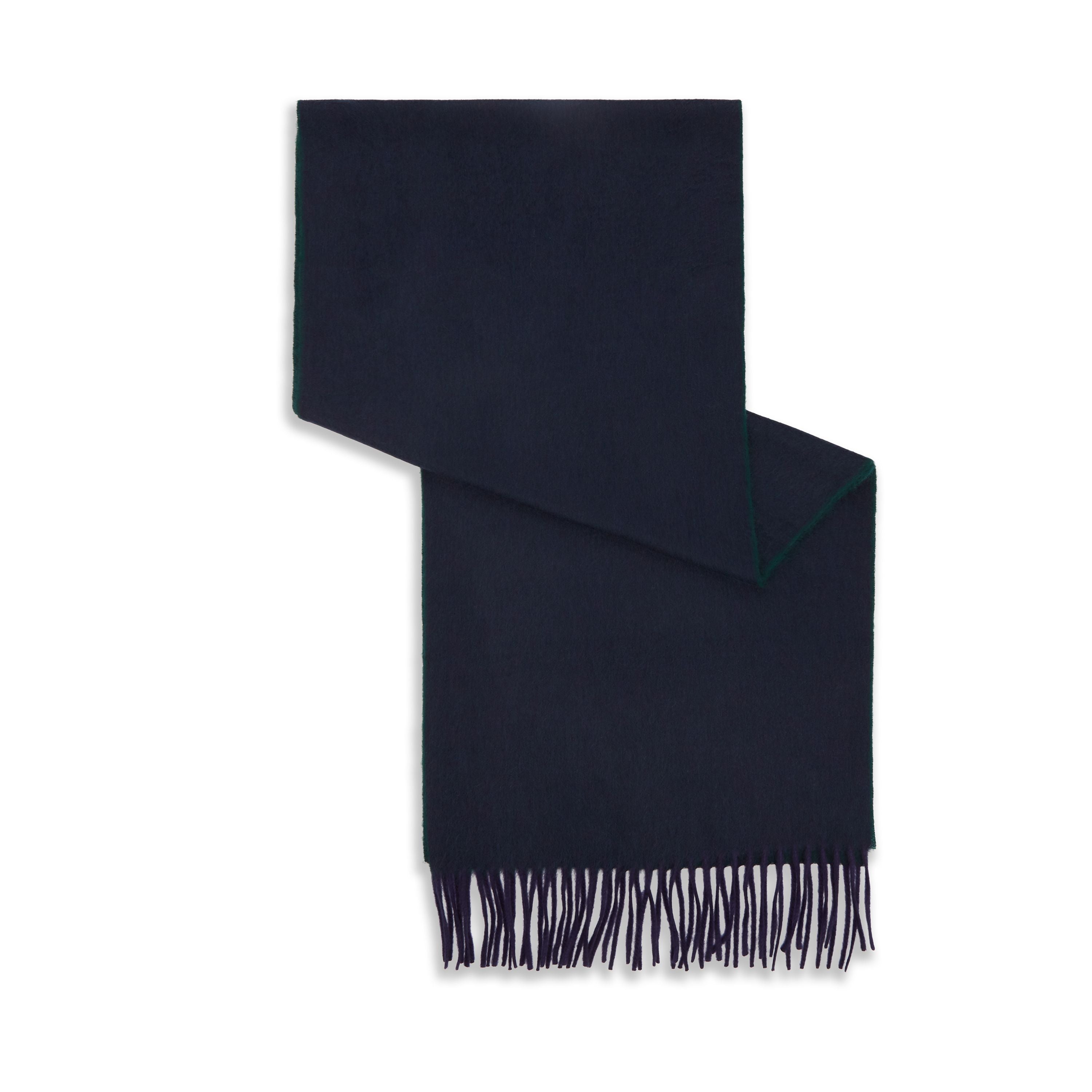 Arran Reversible Green and Navy Cashmere Scarf - Soft Luxury Winter Wrap for Men & Women - Perfect for Cold Weather, Travel & Gift Giving