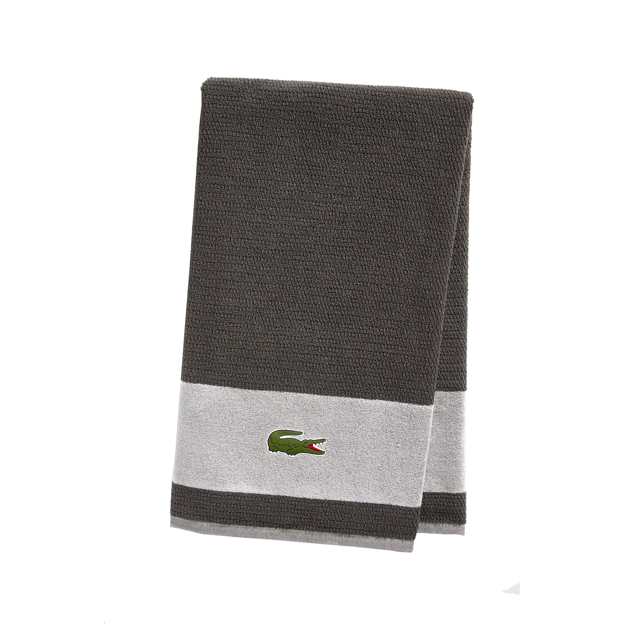 Lacoste Match Cotton Striped Bath Towel - Soft, Absorbent & Quick-Drying for Spa, Pool & Beach Use