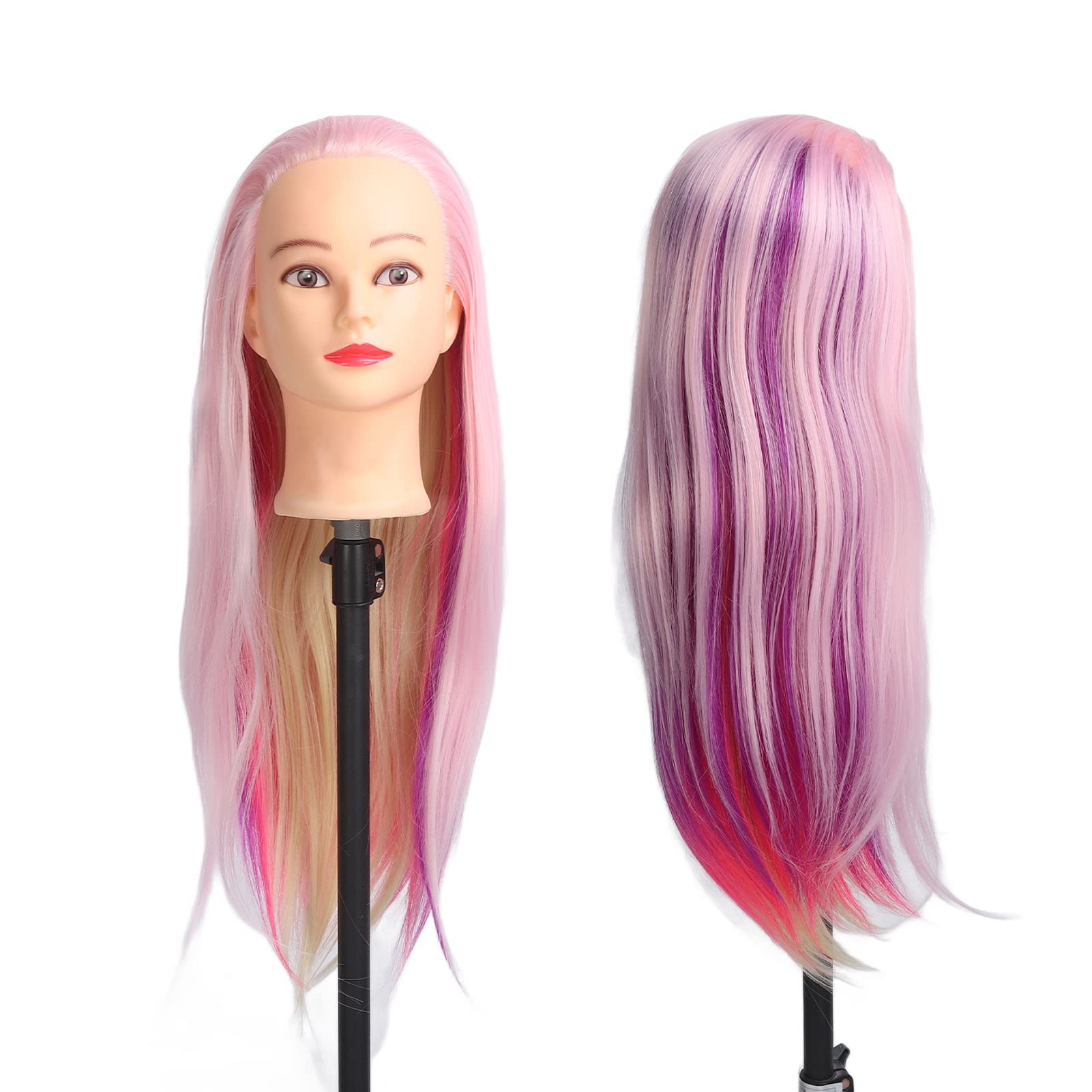 Professional Mannequin Head for Hairstyling Practice - Durable Pyrofilament Fiber Training Head with Detachable Comb | Perfect for Beauty Salon, Cosmetology School & Home Hairdressing Training