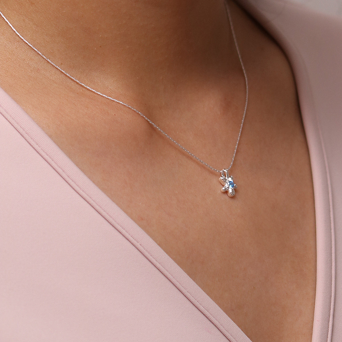 Blue Star Pendant Necklace for Women - Elegant Sterling Silver Jewelry Gift for Birthday, Anniversary & Valentine's Day - Perfect for Everyday Wear & Special Occasions