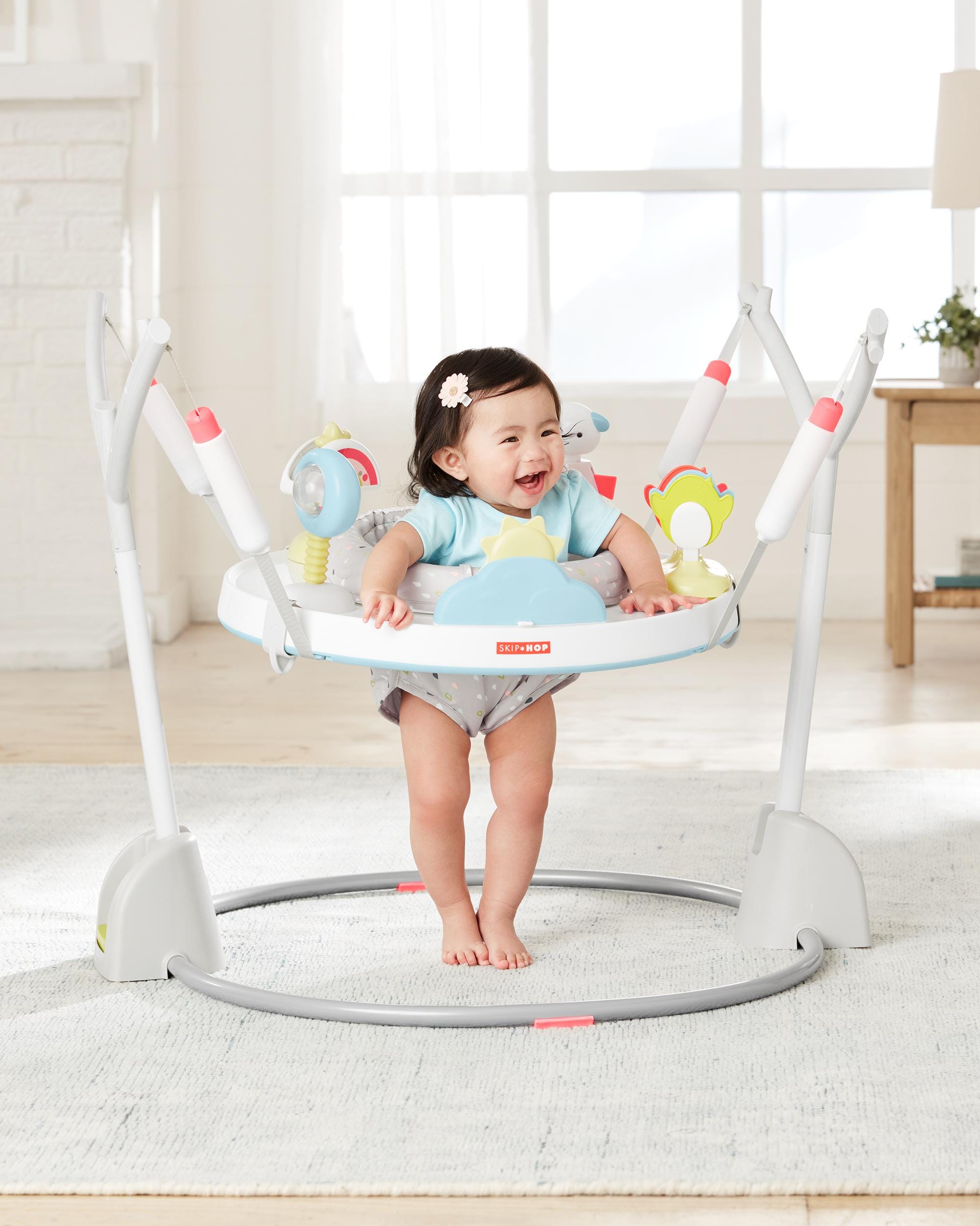 Skip Hop Silver Lining Cloud Play & Fold Baby Activity Jumper - Interactive Infant Toy for Playtime & Early Development, Perfect for Nursery & Daycare Use