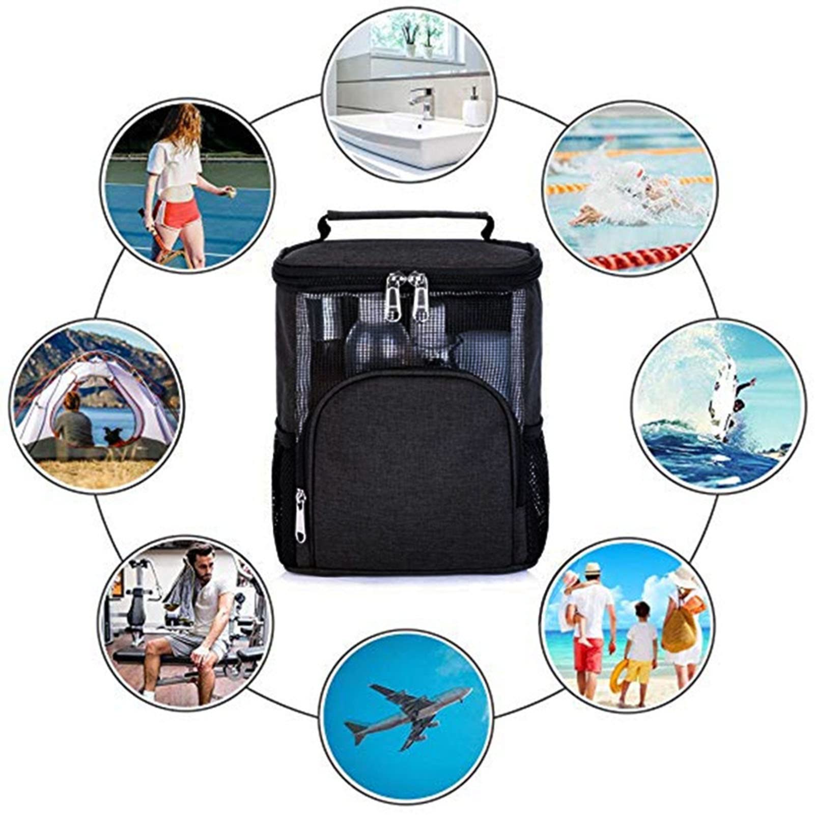 VALINK Hanging Toiletry Bag for Women - Waterproof Cosmetic Organizer with Metal Hook - Travel Makeup Storage Case for Bathroom, Shower & Gym Essentials