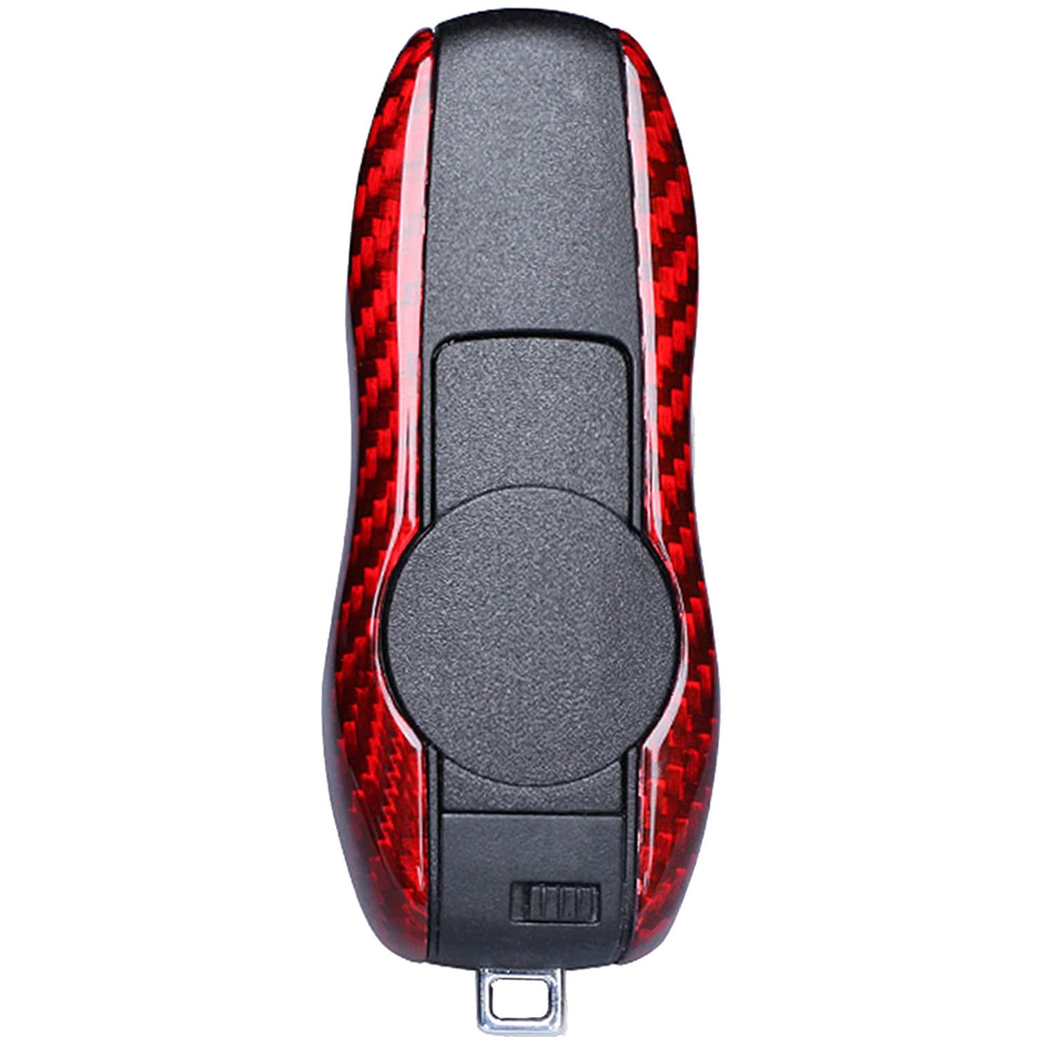 Premium Carbon Fiber Key Fob Cover for Porsche 718/911/918 Spyder/Boxster/Cayenne/Cayman/Macan/Panamera - Glossy Red Replacement Key Case Protector | Car Key Protection for Daily Use & Luxury Vehicle Security