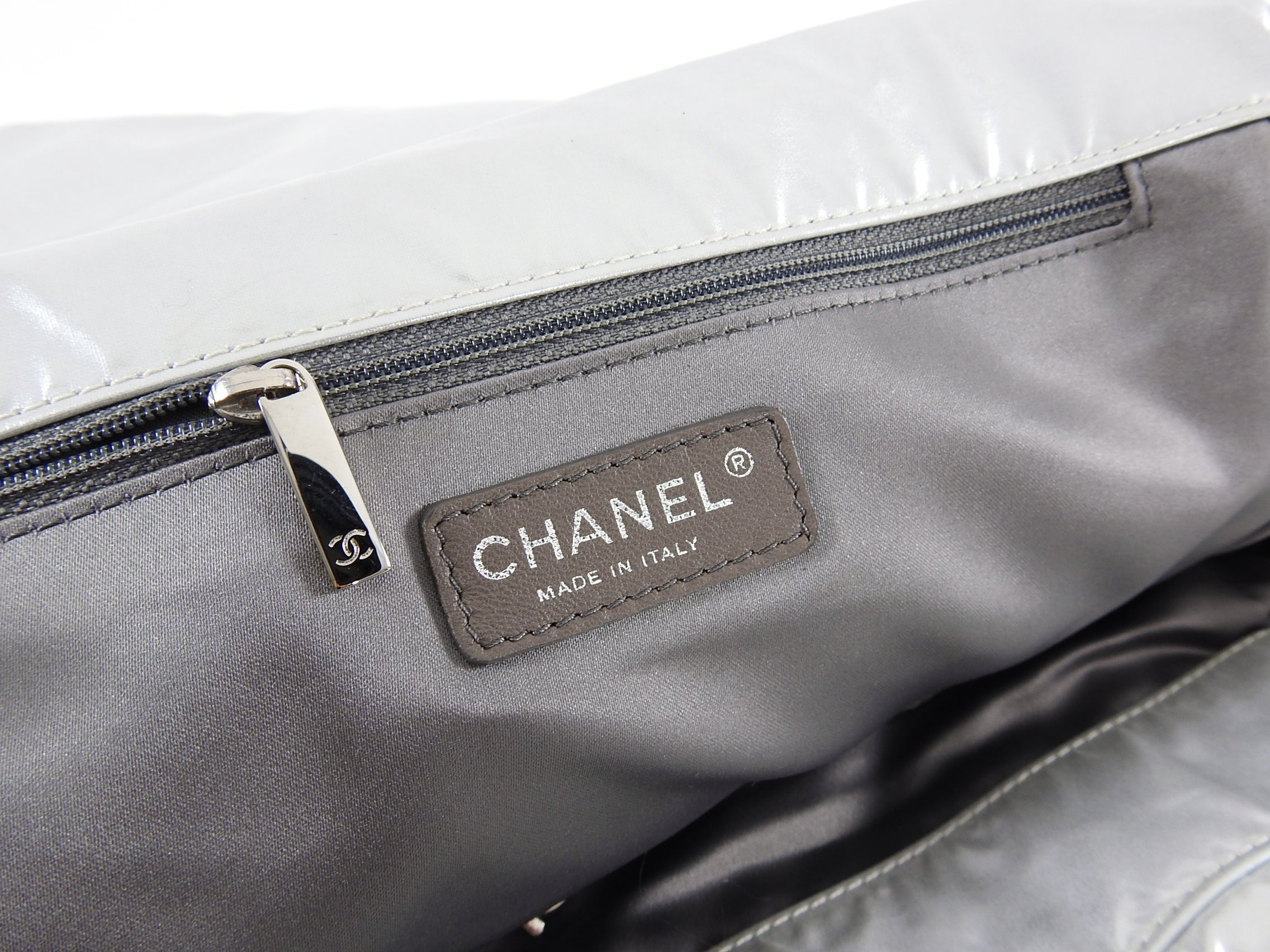Chanel XL Silver Polar Flap CC Logo Shoulder Bag - Luxury Designer Handbag for Women, Perfect for Parties, Date Nights & Special Occasions