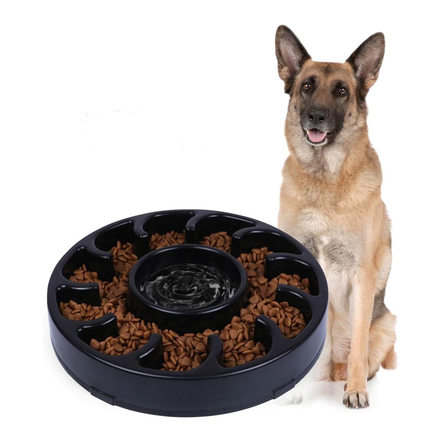 JASGOOD Slow Feeder Dog Bowl for Large Dogs - Anti-Gulping Pet Food Bowl to Prevent Bloat & Aid Digestion - Perfect for Fast Eaters, Mealtime Enrichment, and Portion Control