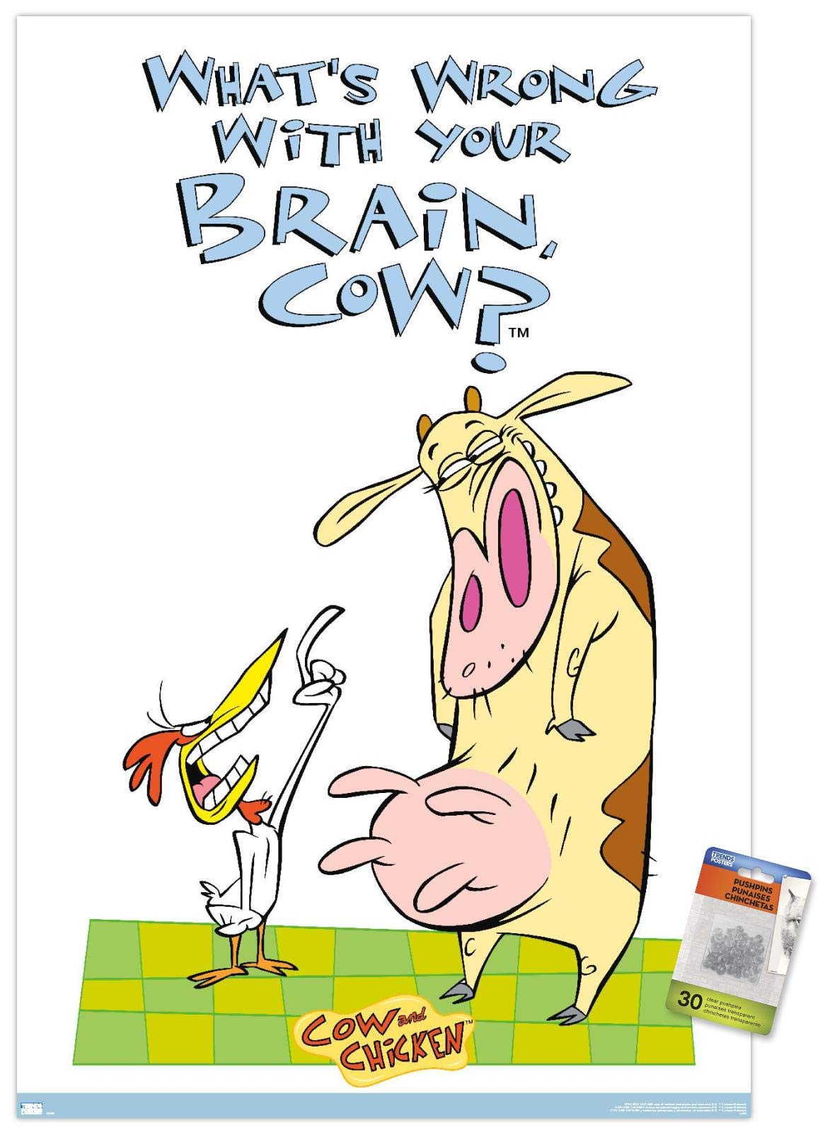 Trends International Cow and Chicken Cartoon Brain Wall Poster - 22.37