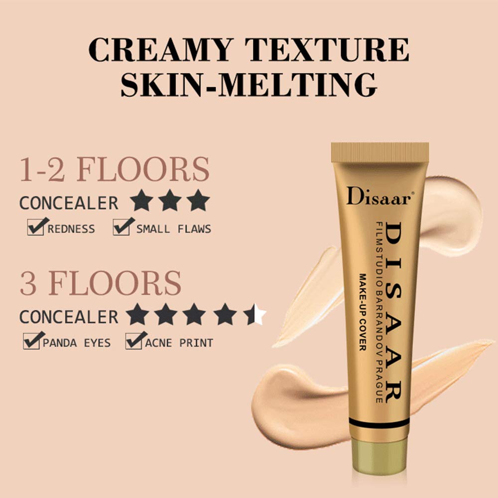 Waterproof SPF30 Hypoallergenic Foundation Makeup Cover Creamy Concealer - #102 Natural, Long-Lasting & Full Coverage for Daily Wear & Special Occasions