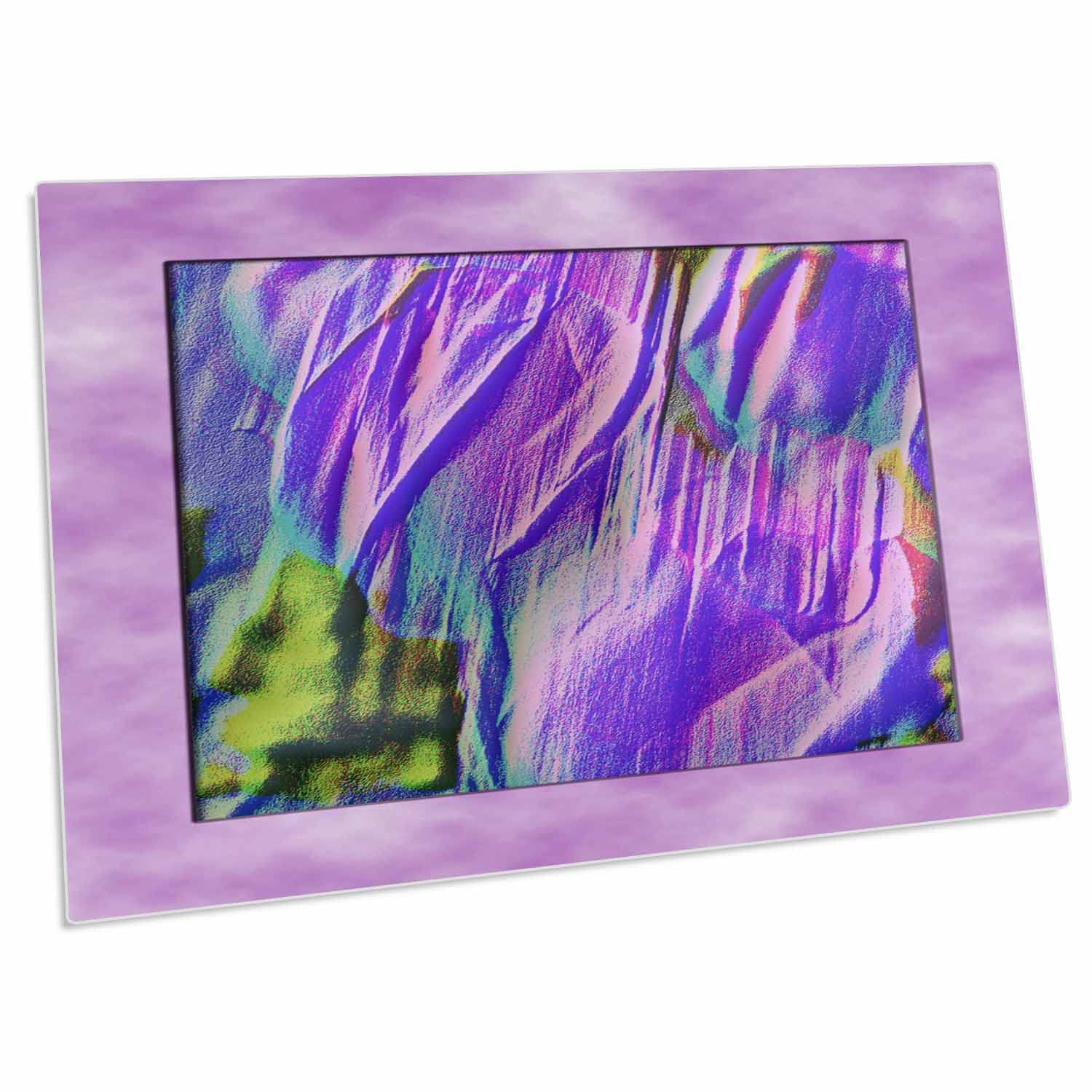 3D Rose Purple and Pink Floral Abstract Desk Pad Place Mats Set of 4 - Non-Slip Table Protector for Dining, Office, or Home Decor (dpd-25769-1) - Perfect for Kitchen, Dining Table, and Workspace Organization