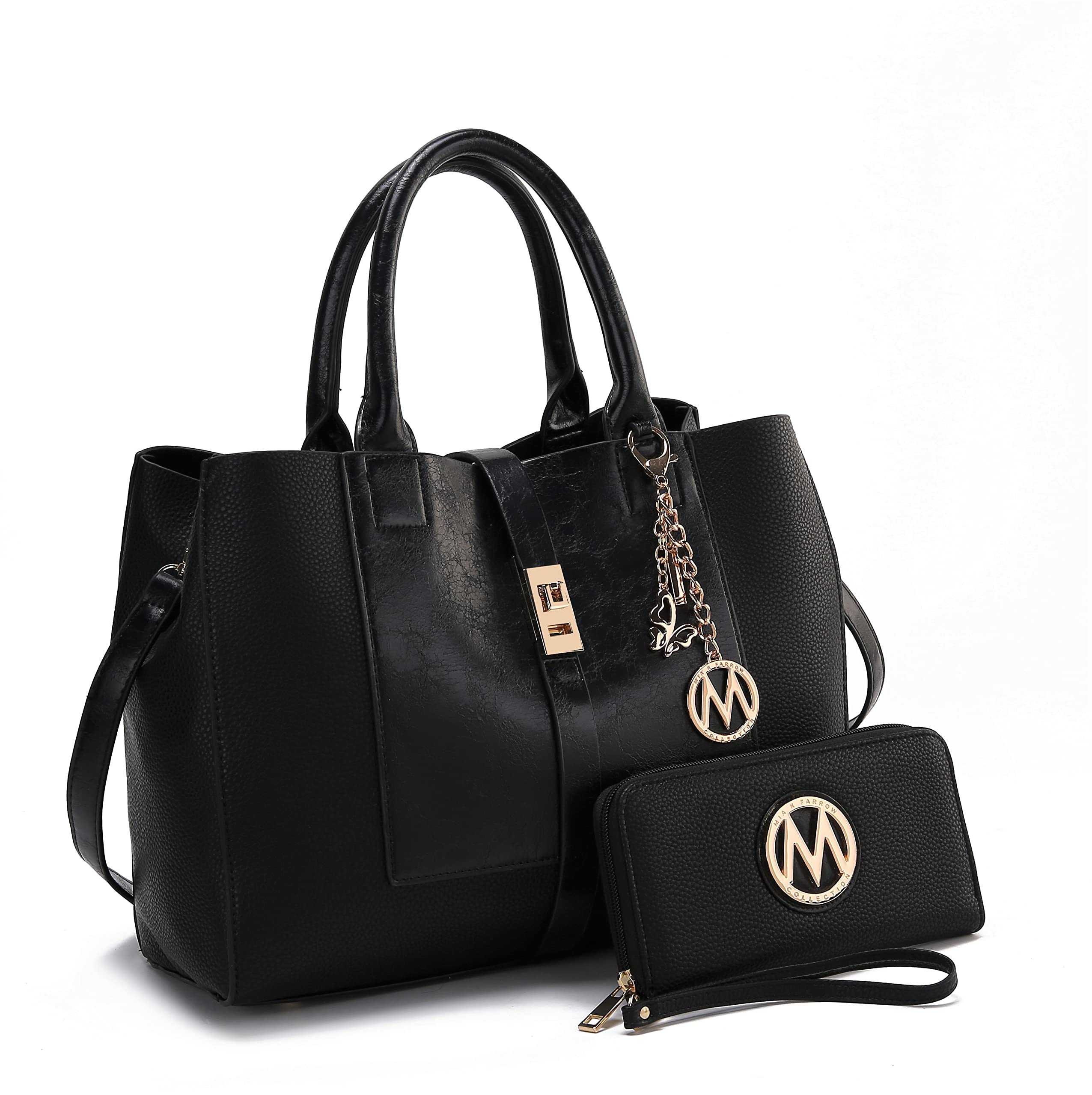 Mia K Women's PU Leather Crossbody Satchel Tote Bag - Perfect for Work & Travel