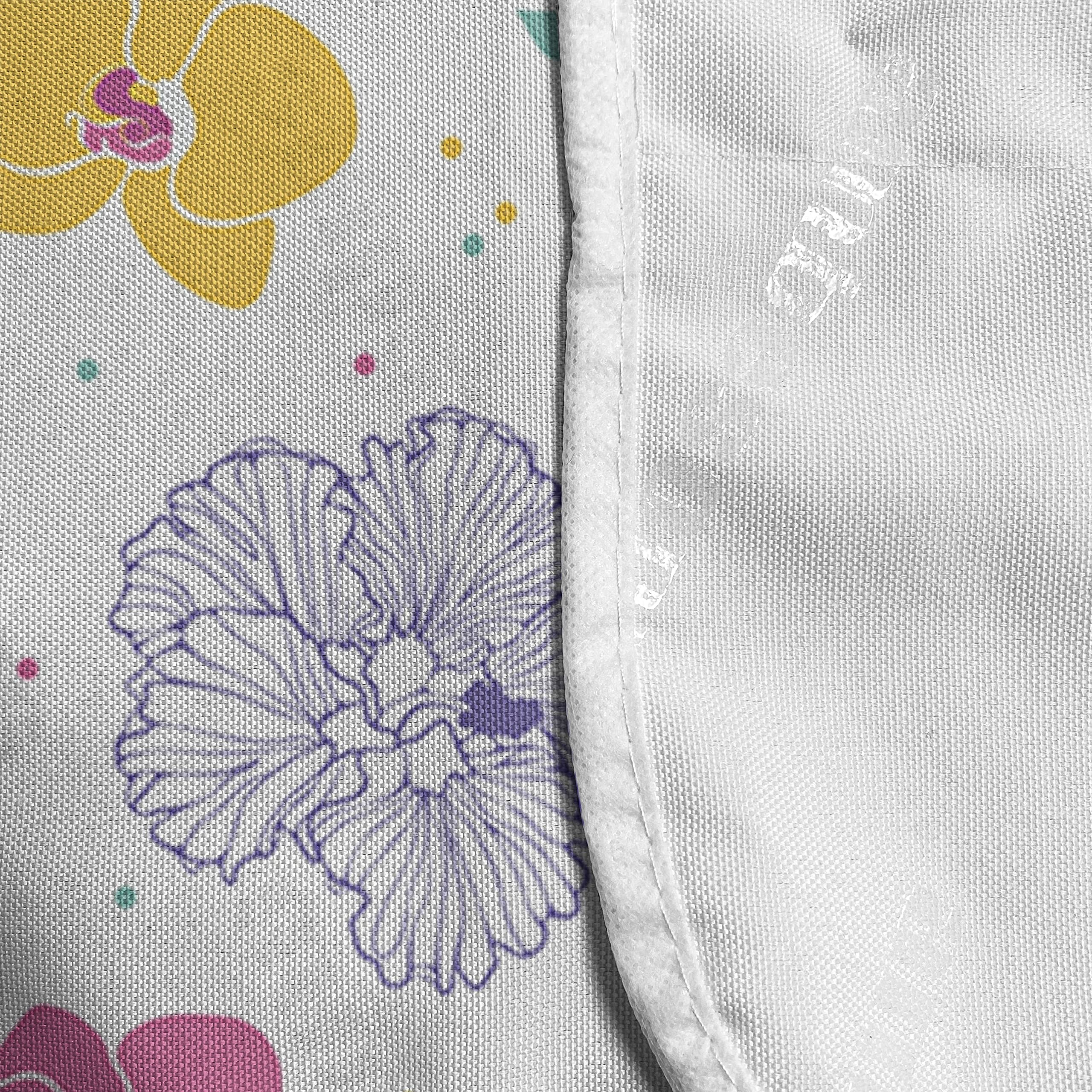 Ambesonne Luau Microwave Cover - Waterproof Kitchen Organizer with Pockets, Monstera Leaves & Flamingo Pineapple Design, 36