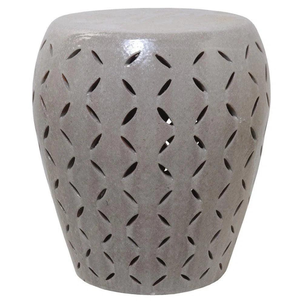 22 Inch Decorative Lattice Garden Stool - Outdoor Patio Furniture for Garden, Yard, and Poolside Decor