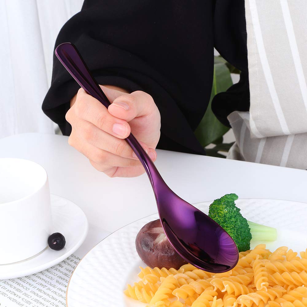 Baikai 20-Piece Heavy Duty Stainless Steel Flatware Set - Purple Silverware for 4, Durable Restaurant-Grade Cutlery | Perfect for Dining, Entertaining, and Everyday Kitchen Use