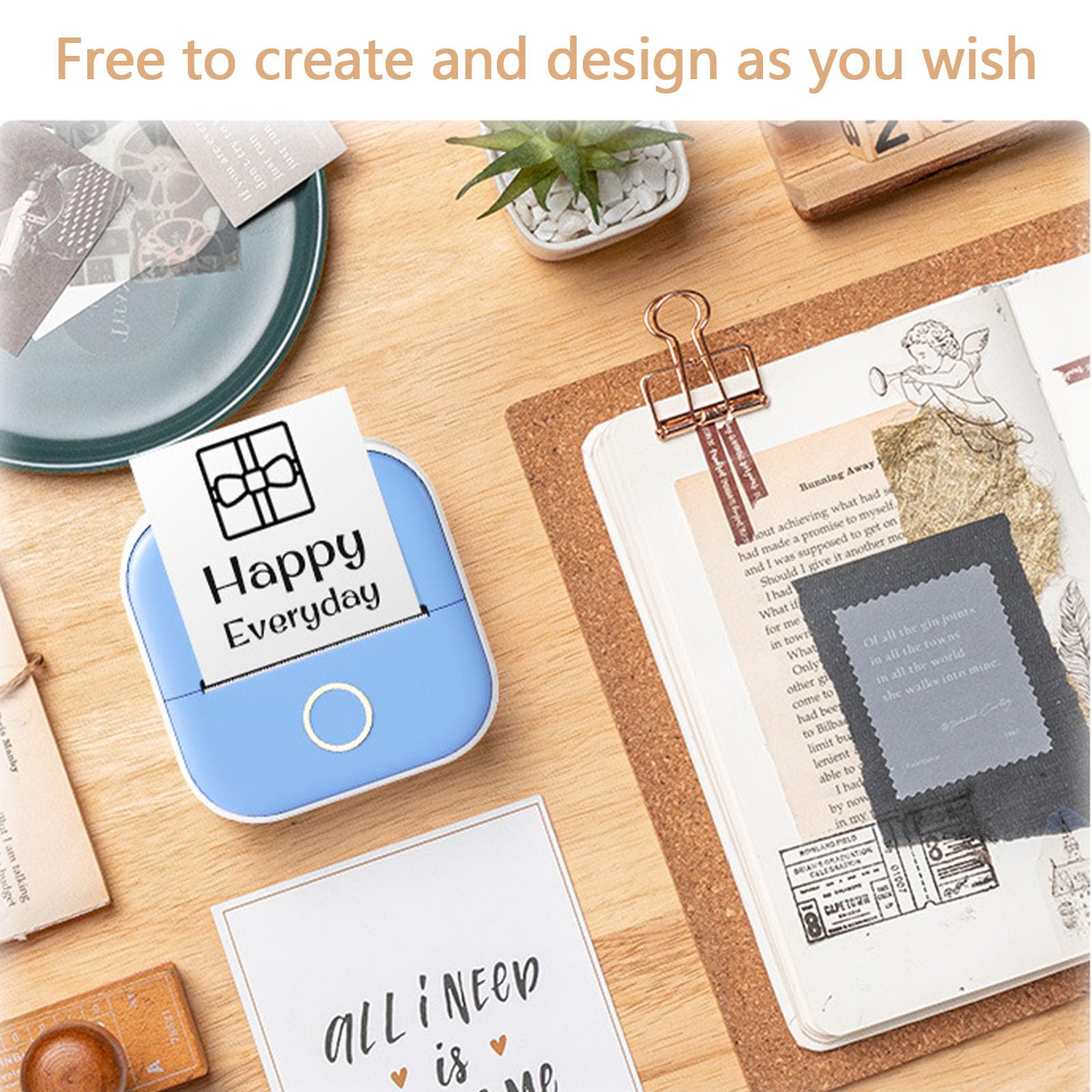 Print Pod Mini Pocket Printer - Wireless Bluetooth Thermal Sticker Printer, Fast Portable Inkless Printing for Notes, Photos & Labels | Perfect for School, Office & Travel (Green)