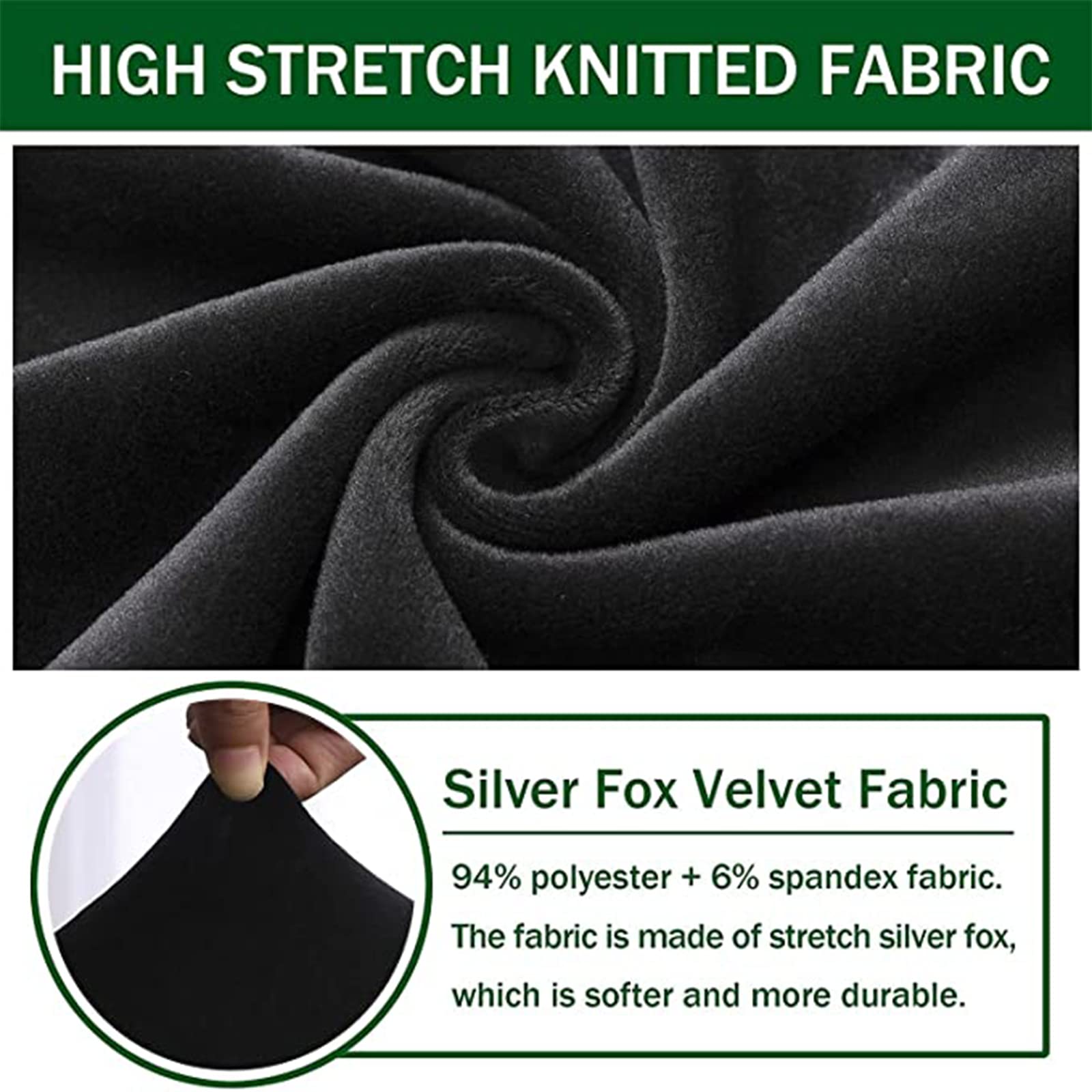 Velvet Stretch Wingback Chair Slipcover - Reusable Armchair Protector for Dining Room, Banquet & Home Decor | Machine Washable | Fits Most Chairs | Elegant Black | Perfect for Parties, Weddings & Daily Use