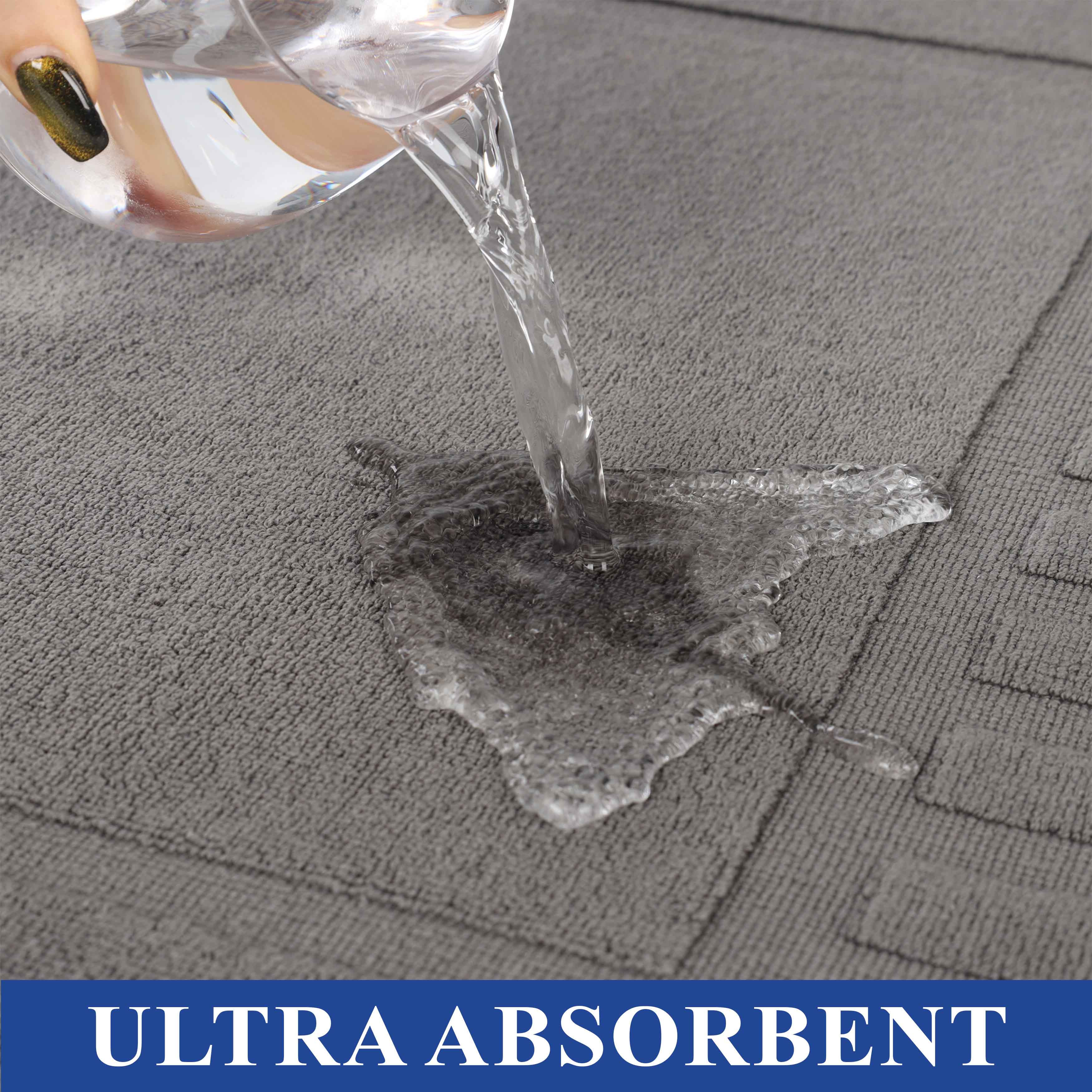 Premium Cotton Modern Geometric Border Bath Mat Set of 2 - Ultra Absorbent, Non-Slip, Quick Dry Bathroom Rug for Bath, Shower & Vanity Area