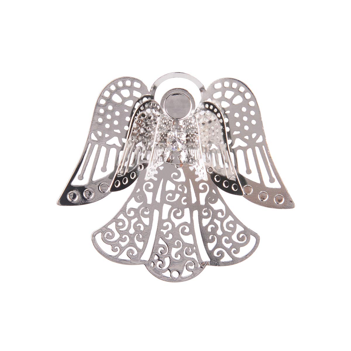 10pcs Silver Angel Hanging Suncatcher DIY Metal Parts - Handmade Craft Pendant Ornament Drops for Window Decor, Christmas Tree, Gift Making & Home Decoration