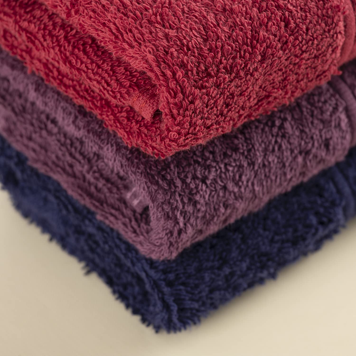 Wakefit 500 GSM Cotton Face Towel Set of 3 - Gym Towel for Men & Women, Small Terry Towels for Workout, Face & Hand - ChilliPepper, Grapewine, NavyBlue | Perfect for Gym, Yoga, Travel & Daily Use