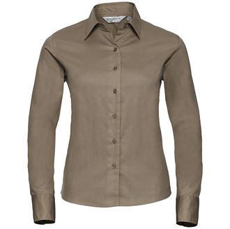 Russell Collection Women's Long Sleeve Classic Twill Shirt (J916F) - Comfortable Office Wear & Casual Outfit for Professional Women