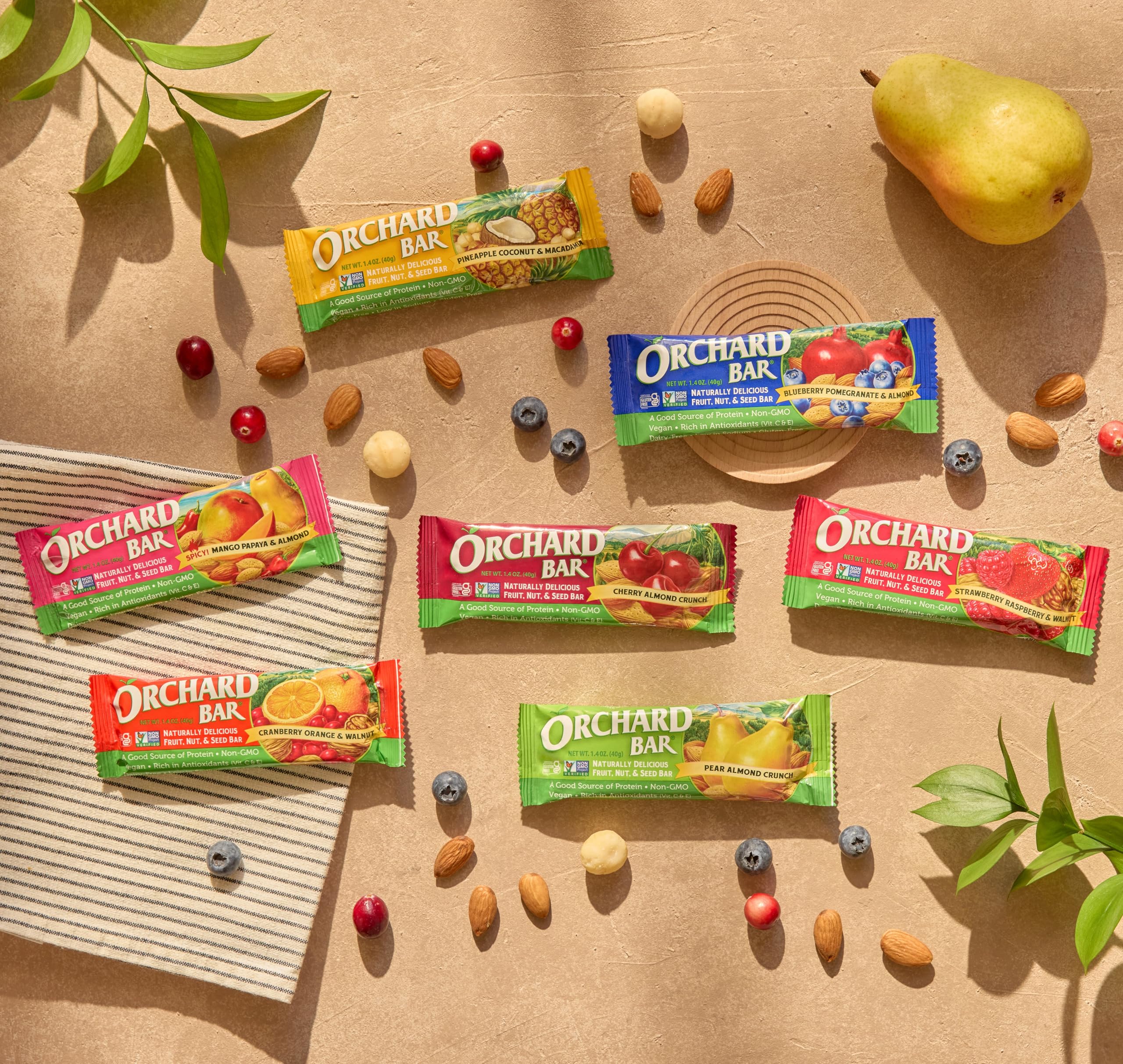 Organic Cherry Almond Fruit & Nut Bars - Non-GMO, Gluten-Free, 1.4oz (Pack of 12) | Healthy Snacks for Hiking, Travel & On-the-Go Energy