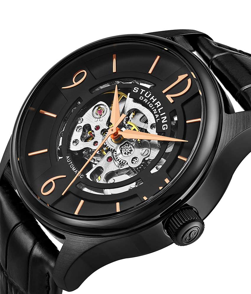 Atrium 557 Automatic 42mm Skeleton Watch for Men - Luxury Stainless Steel Mechanical Timepiece - Perfect for Business, Formal Events & Gift Giving