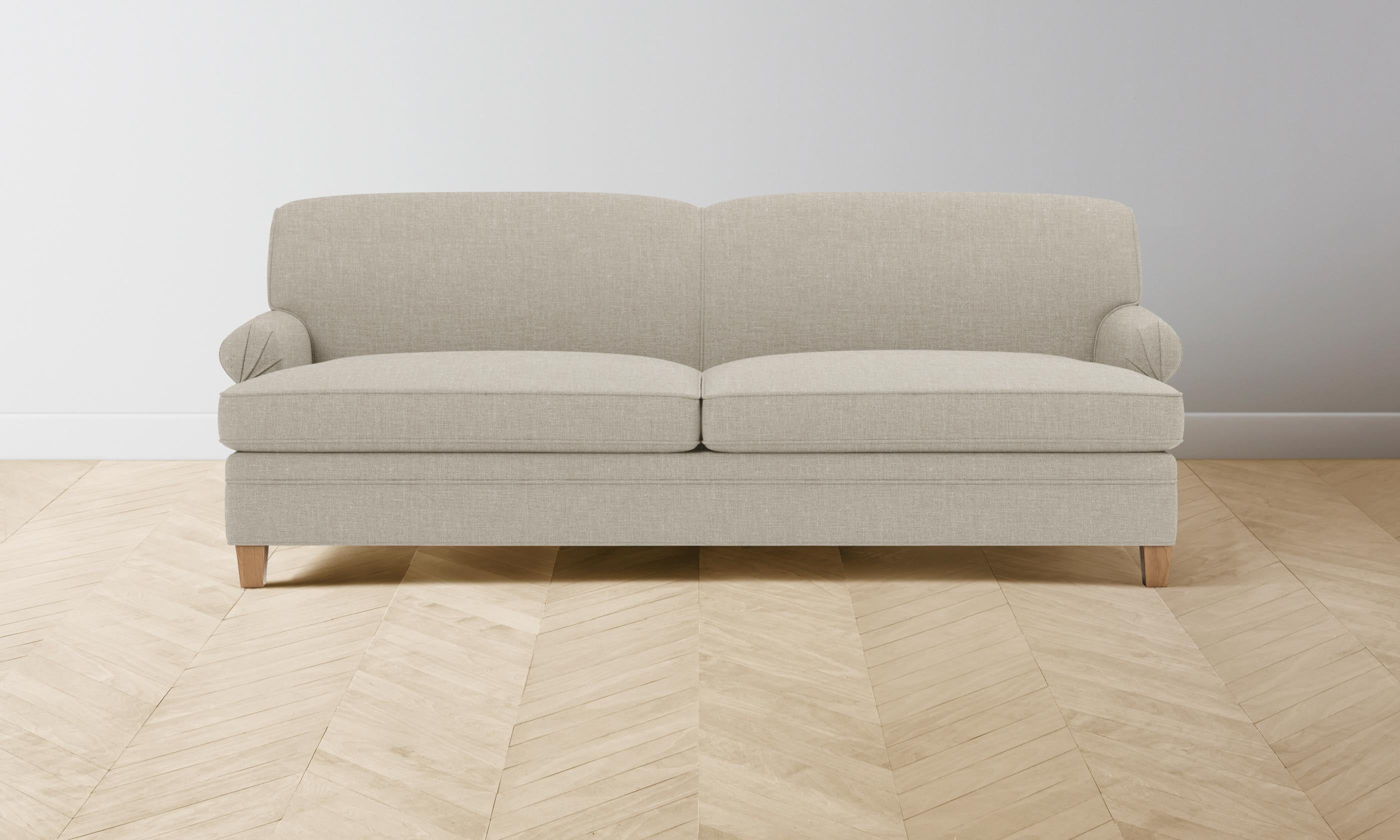 Carmine Sofa - Heritage Belgian Linen Upholstery with Solid Alder Wood Frame | Modern Living Room Furniture for Home & Office