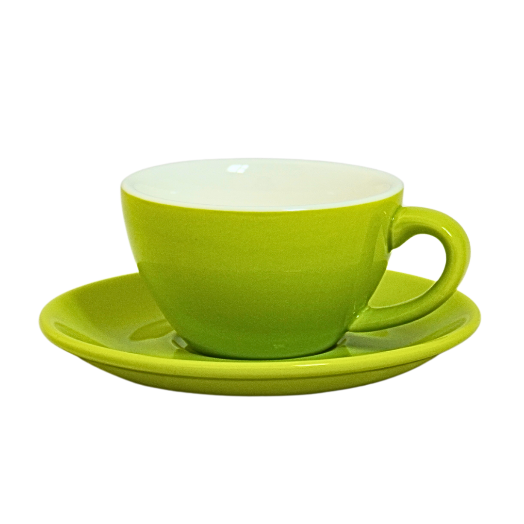 Premium Cappuccino Cup & Saucer Set - 150ml (5oz) Porcelain Coffee Cups for Espresso, Latte & Hot Drinks - Perfect for Home, Cafe & Restaurant Use