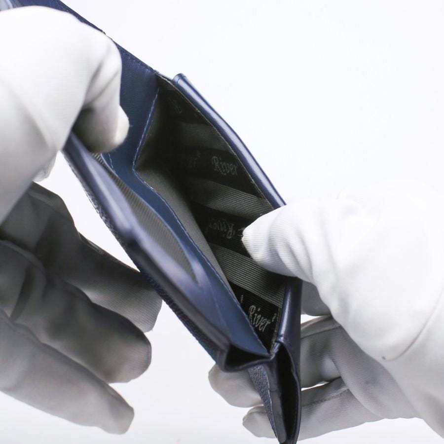 Premium Blue Stingray Skin Leather Long Wallet for Men - RFID Blocking Bifold Wallet with Money Clip - Perfect for Business, Travel & Everyday Use