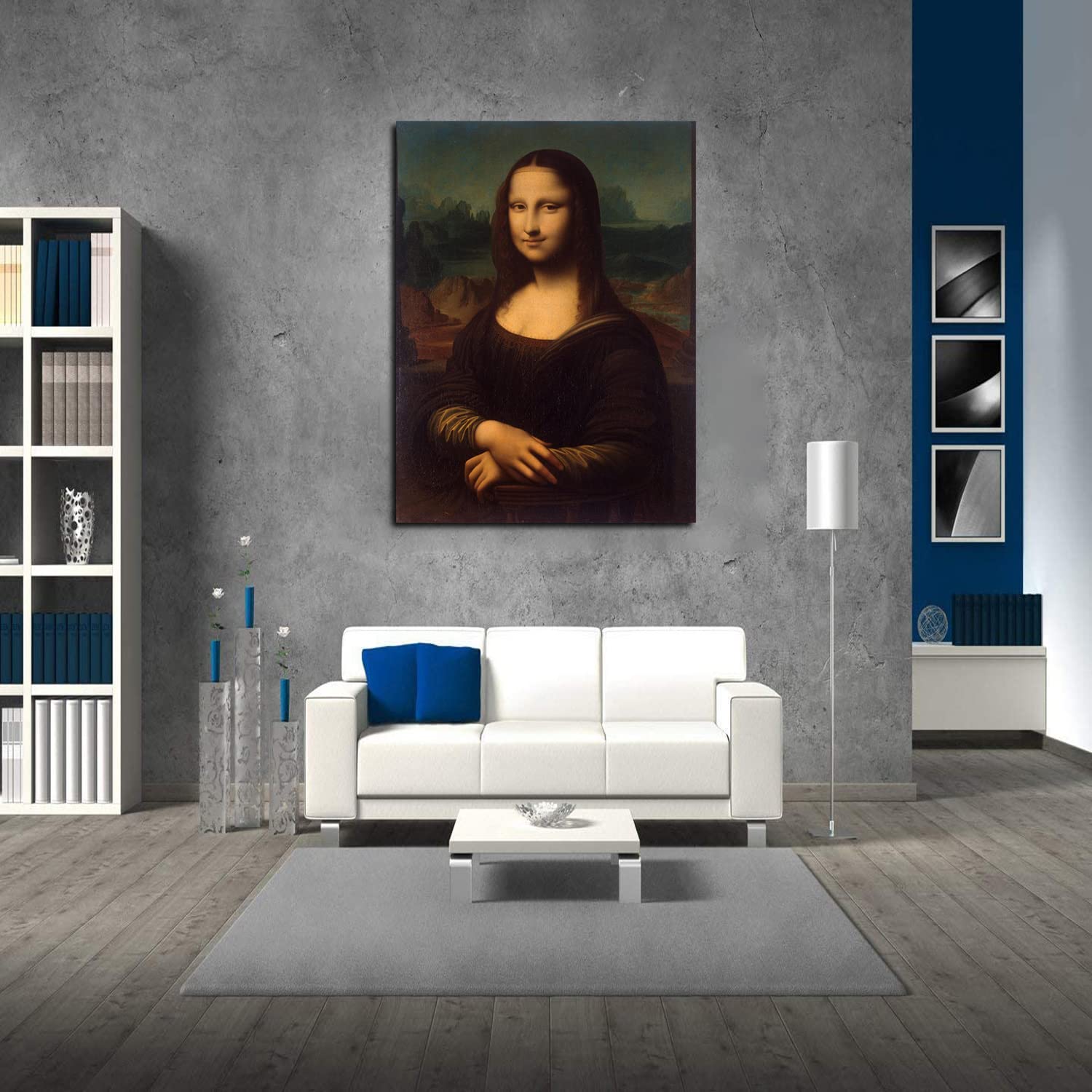 Da Vinci Mona Lisa Framed Canvas Wall Art - Large Ready to Hang Painting for Bedroom, Office & Living Room Decor | Renaissance Home & Office Decorations