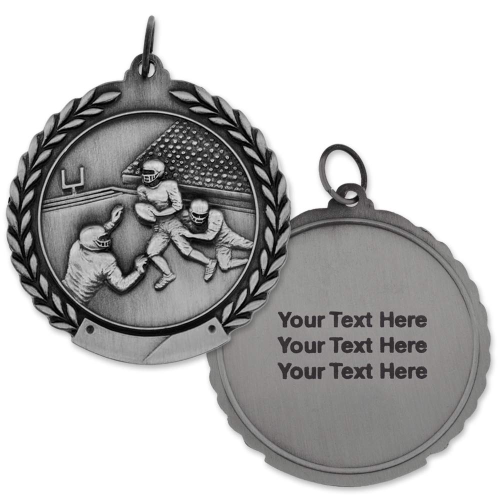 Personalized Engravable Football Sports Medal - Custom Name & Number - Perfect for Awards, Trophies, and Team Recognition Ceremonies