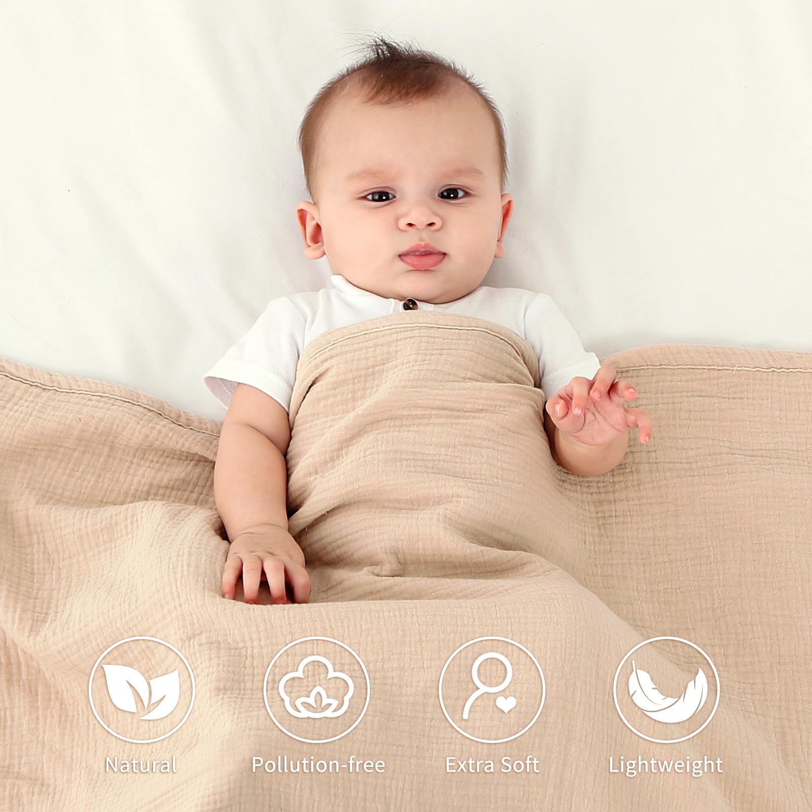 Personalized Baby Blanket - Soft Muslin Embroidered Crib Blanket for Newborns & Toddlers (40
