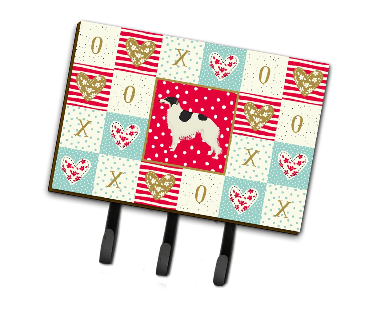 Borzoi Love Wall Hooks - Decorative Key Holder & Coat Rack for Keys, Leashes, Towels, Aprons | Perfect for Entryway, Mudroom & Kitchen Organization