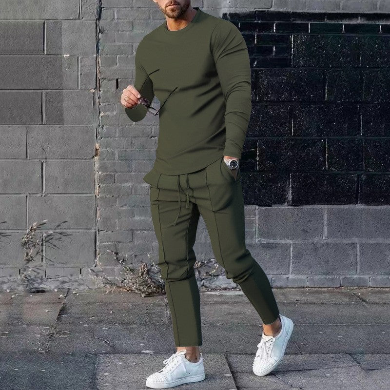 Slim Fit Long Sleeve Trousers Two Piece Set - Women's Casual Outfit for Work, Travel & Everyday Wear