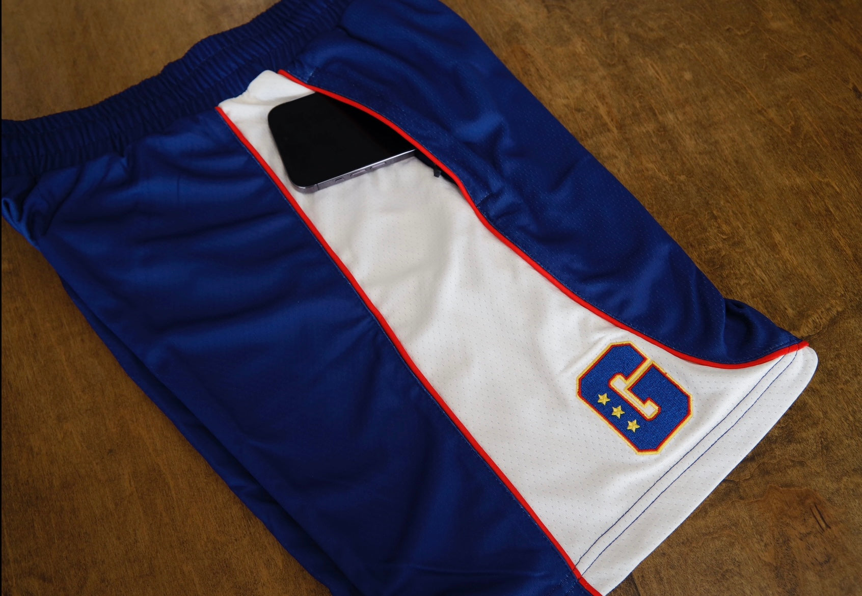 Geometric G Logo Athletic Shorts for Men - Comfortable Navy Blue Gym Shorts with Side Pockets | Perfect for Running, Workouts & Casual Wear